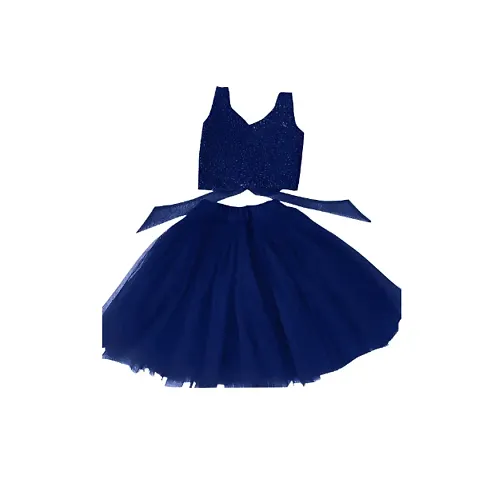 Angel Sales Girls Short/Mid Thigh Party Dress (4-5 Years, Blue)