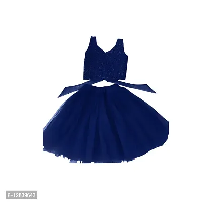 Angel Sales Girls Short/Mid Thigh Party Dress (4-5 Years, Navy Blue)