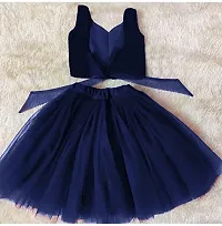 Angel Sales Girls Short/Mid Thigh Party Dress (4-5 Years, Navy Blue)-thumb2
