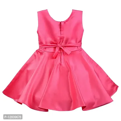 Angel Sales Girl's Satin Western Dress Frock (Pink); Size: 4-5 Years - DIMAND Pink-thumb2