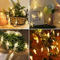 LUMIFAME 10 LED Photo Clips String Light 3 Meter LED Photo Wall Decor Lights with 10 Clips Battery Operated Fairy Lights for Dorn Room Christmas Decoration Party Wedding Valentines Day | Warm White-thumb2