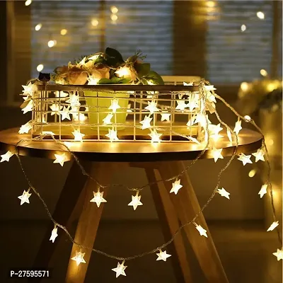 LUMIFAME Mini Star 14 Led 3 Meter Fairy String Lights Plug-In Led Fairy String Lights For Decoration (14 Led Warm White)-thumb0