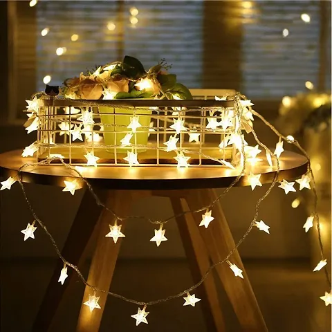 Pindia Mini Star Shaped LED String Lights for Bedroom Garden Wedding Party Decoration (Warm)