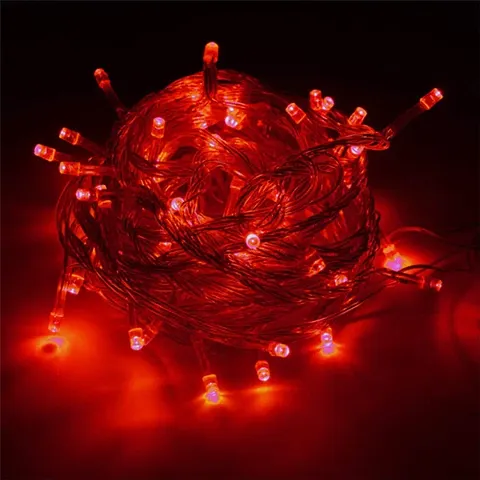 Red Color Light 12 Meter LED Pixel String Light 40 ft for Diwali Christmas Home Decoration. Heavy Duty Copper Led Pixel String Light Rice String (Red) -Pack of 1