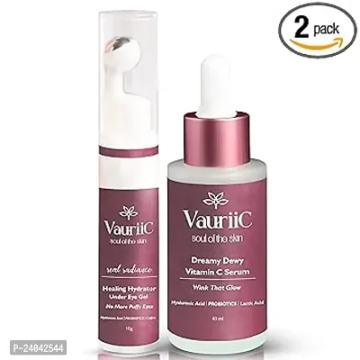 Vauriic Coffee Under Eye Cream Gel  Vitamin C Face Serum 40 Ml - For Dark Circles - Puffy Eyes - Reduces Wrinkles  Fine Lines - Glowing Skin - Pigmentation  Dark Spots Removal - Removes Blemishes - Acne Marks  Tanning Pack Of 1-thumb0