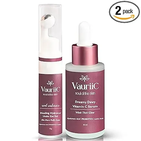 Vauriic Coffee Under Eye Cream Gel  Vitamin C Face Serum 40 Ml - For Dark Circles - Puffy Eyes - Reduces Wrinkles  Fine Lines - Glowing Skin - Pigmentation  Dark Spots Removal - Removes Blemishes - Acne Marks  Tanning Pack Of 1