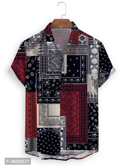 Reliable Multicoloured Rayon Printed Short Sleeves Casual Shirts For Men-thumb0