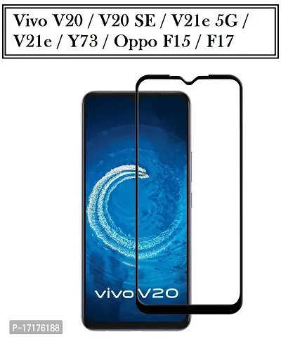 Vesno Screen Guard For Vivo V20 / Vivo V20 SE / Vivo V21E / Vivo V21E 5G / Oppo F15 / Oppo F17 Edge To Edge Primium Tempered Glass (Pack Of 1)-thumb0