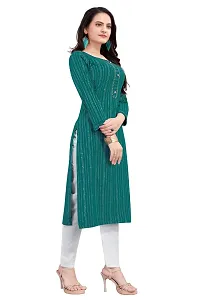 Roseriya Women's Cotton Blend Solid Straight Kurta (X-Large) Green-thumb2