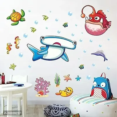 Aqua Sea Animals 50X70 Cm Self Adhesive Peel And Stick Vinyl Wall Sticker