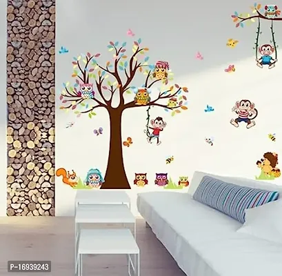 Animals Swinging Monkeys 60X90 Cm Self Adhesive Peel And Stick Vinyl Wall Sticker