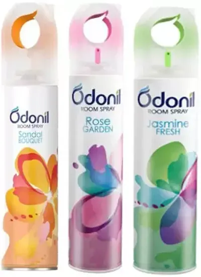 Odonil Sandal Bouquet, Rose Garden, Jasmine Fresh Spray  (3 x 220 ml)