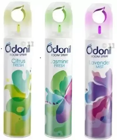 Odonil Citrus Fresh, Jasmine Fresh, Lavender Mist Spray (220ml) (Pack Of 4)