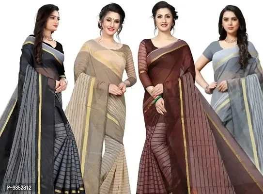 Cotton Silk Saree For Women Pack Of 4-thumb0