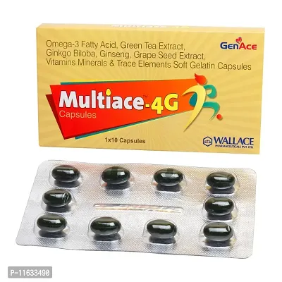 Wallace Multiace 4G MultiVitamin Capsules (Omega 3 Fatty Acids, Green Tea Extract, Ginseng, Various other Vitamins  Minerals)Pack Of 30 Capsules-thumb0