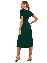 TESSAVEGAS, Women's  Girls' A-LINE MIDI Maxi Dress. (Medium, Green)-thumb3