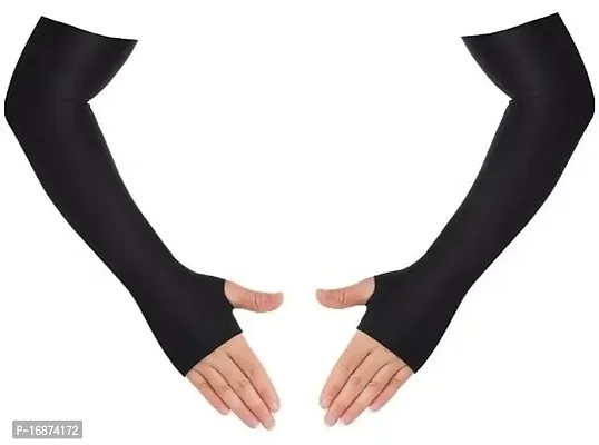 PAIR OF 1 NEW BLACK SUN PROTECTOR ARM SLEEVES FOR MEN  WOMEN