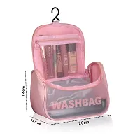 Xelvix Cosmetic Organizer Bag Makeup Pouch For Women Travel Toiletry Bag for Cosmetics Brushes Accessories Waterproof Zippered Cosmetic Bag Portable Carry Pouch (Pink)-thumb4