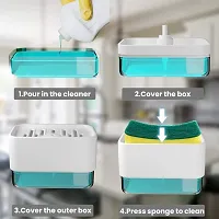 2 in 1 Soap Dispenser for Dishwasher Liquid Holder , Liquid Dispenser Through Pump ( Multi-Color) with Sponge-thumb3