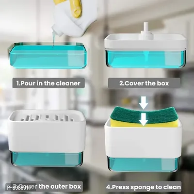 2 in 1 Soap Dispenser for Dishwasher Liquid Holder , Liquid Dispenser Through Pump ( Multi-Color) with Sponge-thumb4