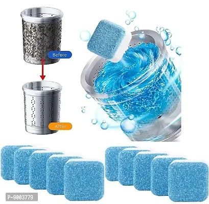 (Pack of 12) Washing Machine Deep Cleaner Tablets ,Descaling Powder Tablets for All Companyrsquo;s Front and Top Load Machine, Effervescent Tablet for Perfectly Automatic Cleaning of Tub  Drum Stain Remov-thumb0