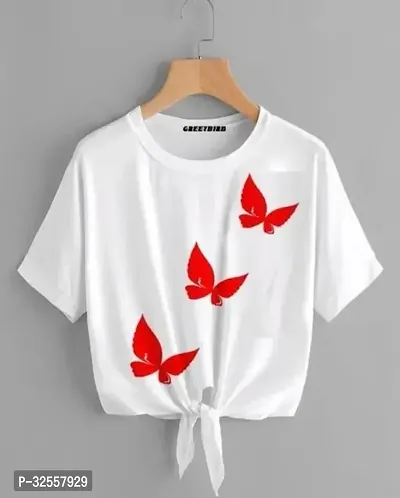 Trendy Fashionble Stylish Unqiue Amazing Beautiful Cotten Blend T-shirt Flawsome Stylus Girls Tshirts-thumb0