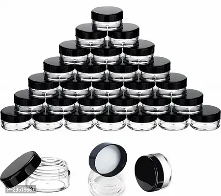 Pack of 30 - 8gm Beautiful Black Lids  and Inner White Lid Acrylic Jar Container