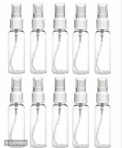 Empty Refillable Round Plastic Bottles with Spray Caps 100ml Pack of 10-thumb0