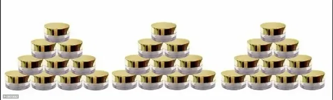 Pack of 30pcs 8gm Beautiful Golden Lids  and Inner White Lid Acrylic Jar Container