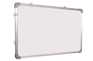 Non Magnetic 1.5 feet x 2 feet Double Sided White Board and Chalk Board Both Side Writing Boards One Side White Marker and Reverse Side Chalk Board Surface with 2 Marker and 2 Plastic Duster-thumb2