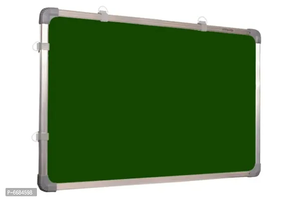 Non Magnetic 1.5 feet x 2 feet Double Sided White Board and Chalk Board Both Side Writing Boards One Side White Marker and Reverse Side Chalk Board Surface with 2 Marker and 2 Plastic Duster-thumb4