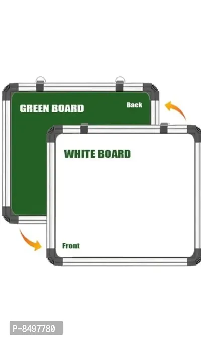 White Board 1 X 1 FEET (30 CM X 30 CM)Non Magnetic White Board with Chalk Board Small Slate-thumb0