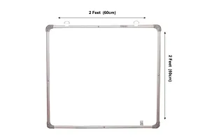 Non Magnetic 2x2 Feet Double Sided White Board and Chalk Board Both Side Writing Boards, one Side White Marker and Reverse Side Chalk Board-thumb1