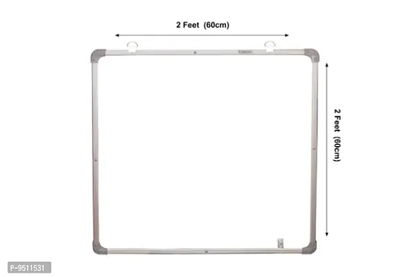 Non Magnetic 2x2 Feet Double Sided White Board and Chalk Board Both Side Writing Boards, one Side White Marker and Reverse Side Chalk Board-thumb2