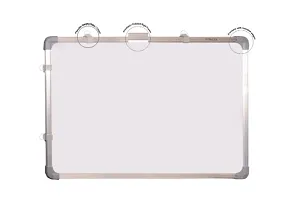 Non Magnetic 1.5x2 Feet Double Sided White Board and Chalk Board Both Side Writing Boards, one Side White Marker and Reverse Side Chalk Board-thumb3