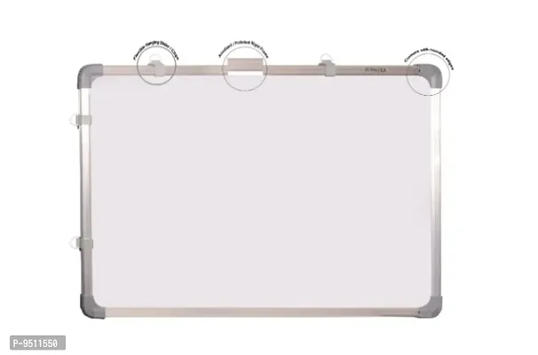 Non Magnetic 1.5x2 Feet Double Sided White Board and Chalk Board Both Side Writing Boards, one Side White Marker and Reverse Side Chalk Board-thumb4