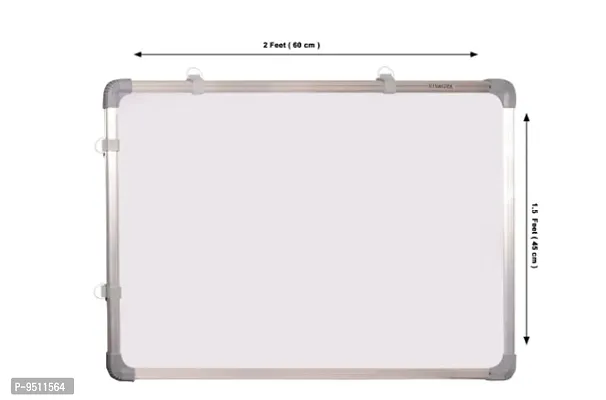 Non Magnetic 1.5 X2 Feet Double Sided White Board and Chalk Board one Side White Marker and Reverse Side Chalk Board Surface,  2PiecesWooden Duster  2 Pieces Marker-thumb4
