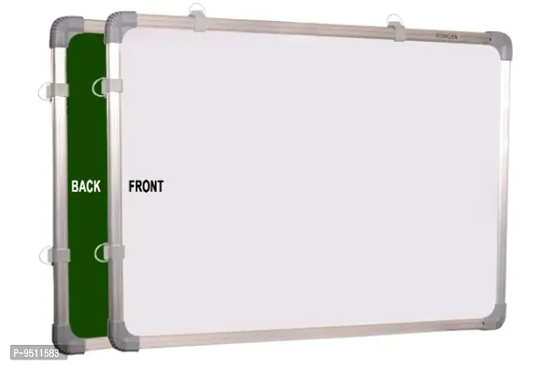 Non Magnetic 3 X2 Feet Double Sided White Board and Chalk Board one Side White Marker and Reverse Side Chalk Board Surface,  2PiecesWooden Duster  2 Pieces Marker-thumb4
