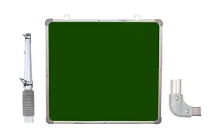 Non Magnetic 2 X2 Feet Double Sided White Board and Chalk Board one Side White Marker and Reverse Side Chalk Board Surface,  2PiecesWooden Duster  2 Pieces Marker-thumb1