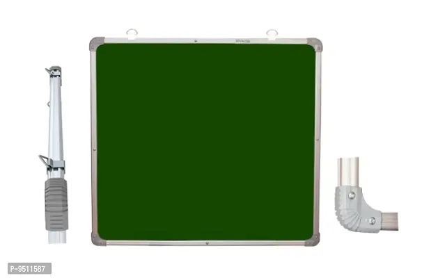 Non Magnetic 2 X2 Feet Double Sided White Board and Chalk Board one Side White Marker and Reverse Side Chalk Board Surface,  2PiecesWooden Duster  2 Pieces Marker-thumb2