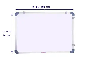 Non-Magnetic 1.5x2 Feet Double-Sided Whiteboard and Chalkboard Combo with 1 Marker and 1 Duster | Ideal Use for Home, Office, Kids with Sliding Hanging Clips and Smooth Surface (45x60cms)-thumb4