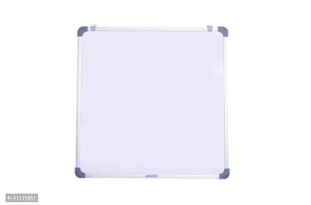 Non Magnetic (60CM x 60CM) 2X2 Feet Double Sided White Board and Chalk Board Both Side Writing Boards, one Side White Marker and Reverse Side Chalk Board Surface - Set of 1-thumb0