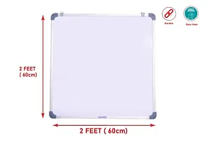 Non Magnetic (60CM x 60CM) 2X2 Feet Double Sided White Board and Chalk Board Both Side Writing Boards, one Side White Marker and Reverse Side Chalk Board Surface - Set of 1-thumb4