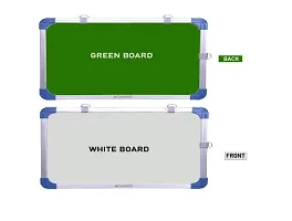 Non Magnetic 1.5x1 Feet Double Sided White Board Small Slate and Chalk Board one Side White Marker and Reverse Side Chalk Board Surface, Duster, Marker - Combo Pack of 3-thumb3