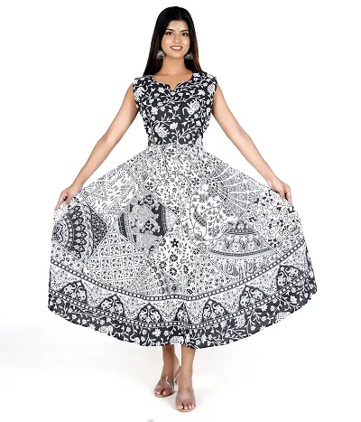 Jaipuri Printed Cotton Anarkali Kurti