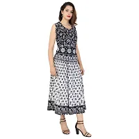 Stylish Cotton Printed Black A-Line Kurtas For Women-thumb2