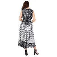 Stylish Cotton Printed Black A-Line Kurtas For Women-thumb3