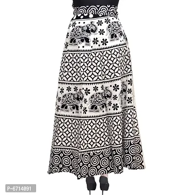 Stylish Cotton Printed Black  Skirts For Women-thumb2