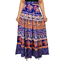 Stylish Cotton Printed Blue Skirts For Women-thumb1
