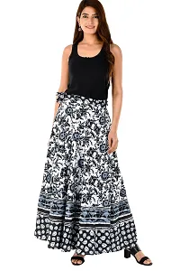 Stylish Cotton Printed Black  Skirts For Women-thumb4